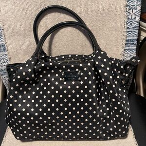 Kate Spade Stevie Bag - Black White Polka Dot - Nylon exterior